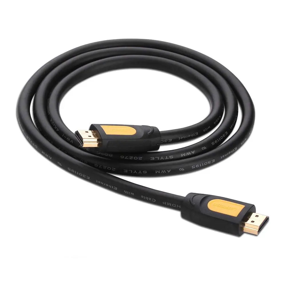 UGREEN 15M HDMI 1.4 Cable Male to Male High Speed Round 1080P@60Hz Full HD Laptop PC Monitor Projector PS4 PS5 Xbox Yellow 11106