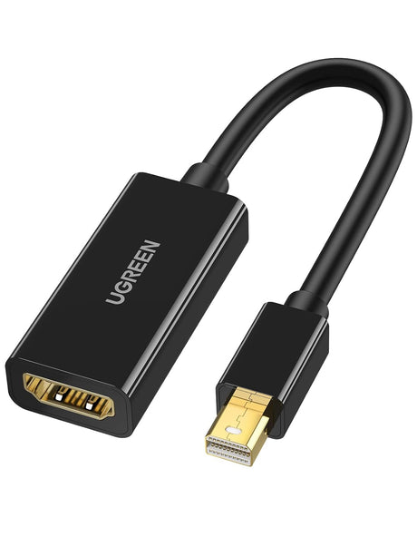 UGREEN Mini DisplayPort to HDMI Female Adapter Thunderbolt 2.0 4K Adapter Cable Suitable for MacBook Pro MacBook Air iMac Surface Book Pro 3 4 5 Thinkpad Google Pixel Chromebook - Black (40360) Ugreen