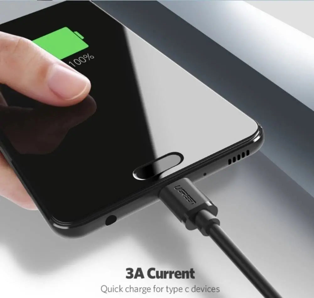 UGREEN 2M USB 3.0 A मेल टू टाइप C मेल केबल निकेल प्लेटिंग चार्जिंग एडाप्टर, स्मार्टफ़ोन के लिए (20884)