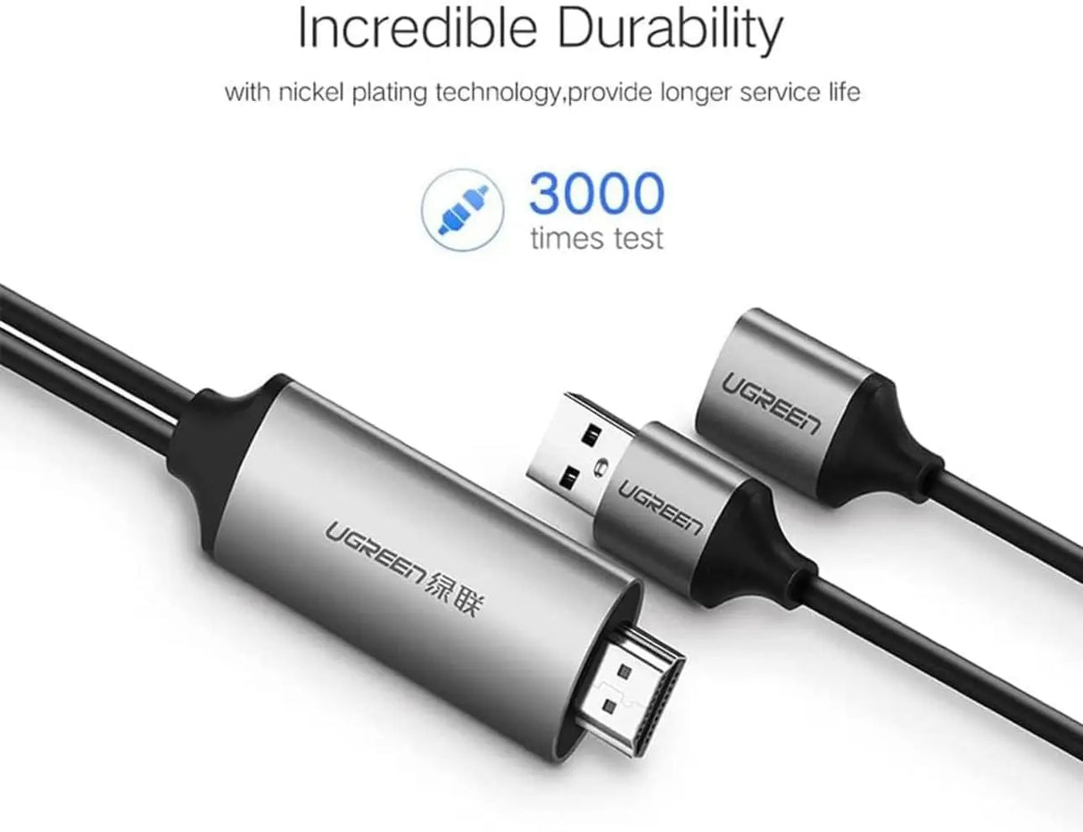 Ugreen 1.5m USB A মহিলা থেকে HDMI পুরুষ ডিজিটাল AV অ্যাডাপ্টার (50291)