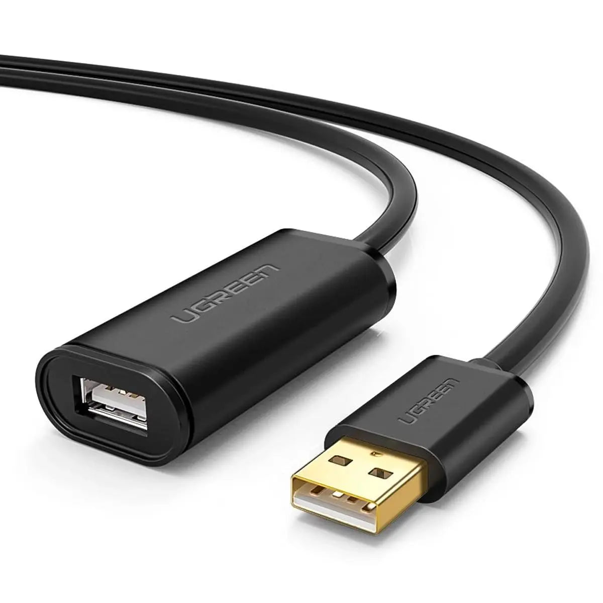UGREEN 20m USB 2.0 टाइप A मेल टू फीमेल एक्टिव एक्सटेंशन केबल चिपसेट के साथ प्रिंटर Oculus Rift HTC Vive Xbox Kinect PlayStation कैमरा वेबकैम USB हेडसेट सुरक्षा कैमरा आदि के लिए. (10324)
