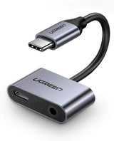 UGREEN 2-in-1 USB-C Female to Dual Port USB-C 3.5mm Audio Female Adapter 30W PD3.0 QC3.0 Fast Charging Type-C (50596)