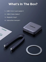 UGREEN Magnetic USB C SD 4.0 Card Reader, Portable Micro SD Card Reader Memory Card Reader Adapter for iPhone 16/15 MacBook Compatible 312MB/s SD/TF/Micro SD Ugreen