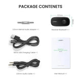 UGREEN Bluetooth Receiver, Wireless Bluetooth 5.0 Car Adapter Portable Wireless Audio Adapter 3.5mm Aux for Music Streaming Sound System Speaker, Headphones, Hands-Free Car Kit with Microphone (70304) - Ugreen India
