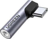 UGREEN Mini Adapter USB C Jack 3.5mm Angled Connector Earphone Type C Jack Audio (80384)