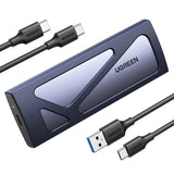 UGREEN M.2 NVMe SSD Enclosure 20Gbps USB C 3.2 Gen 2 External Hard Drive Case M Key B Key Compatible Storage (55150)