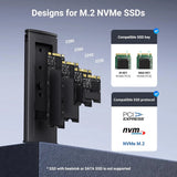 UGREEN M.2 NVMe SSD Enclosure 20Gbps USB C 3.2 Gen 2 External Hard Drive Case M Key B Key Compatible Storage (55150)