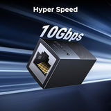 UGREEN RJ45 কাপলার, 10Gbps, শিল্ডেড ইন্টারনেট জয়েনার, Cat7, Cat6, Cat5e, Cat5 এর জন্য মহিলা থেকে মহিলা সংযোগকারী (1 প্যাক) (55359) 