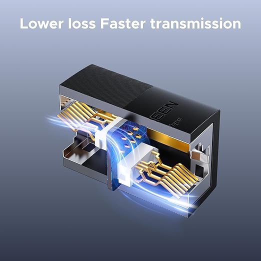 UGREEN RJ45 কাপলার, 10Gbps, শিল্ডেড ইন্টারনেট জয়েনার, Cat7, Cat6, Cat5e, Cat5 এর জন্য মহিলা থেকে মহিলা সংযোগকারী (1 প্যাক) (55359) 