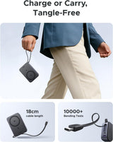 UGREEN Zapix for MagSafe Power Bank Qi2 15W Magnetic Fast Charging 20000mAh Wireless Portable Charger with Built-in Cable PD 30W Battery Pack Compatible with iPhone Air/17/16/15/14/13/12 Series (55450B)