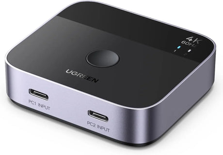 UGREEN USB C Switch 2 in 1 HDMI Out 4K@60Hz, Aluminum USB C Switcher 2 Computers Supports HDR HDCP2.2 Compatible with Laptops, Tablets, Smartphones, MacBook Air/Pro, iMac All-in-One Desktop Computer (55451) Ugreen India
