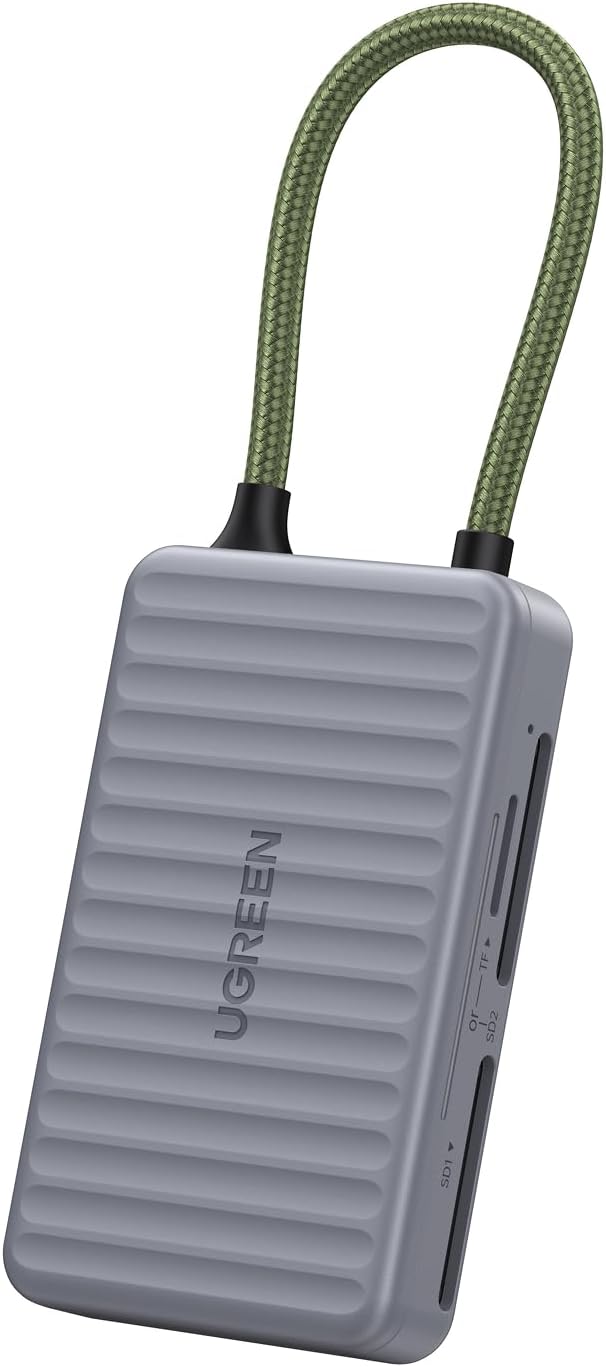 UGREEN USB-C SD & MicroSD Card Reader with Storage Case – High-Speed 5Gbps Adapter (2×SD + 2×MicroSD) for DSLR Cameras, Smartphones, Tablets, MacBook, iPad (55886)