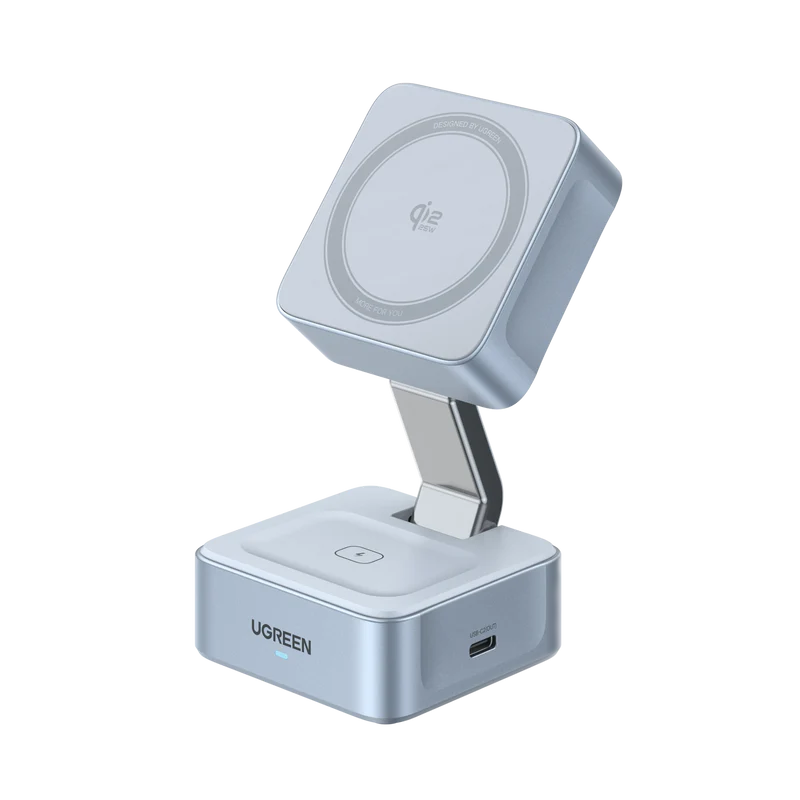 Ugreen 25W  MagFlow 2-in-1 Magnetic Wireless Charger Foldable and Portable iPhone 12 and Later/Air Pods 2 and Later(55960B)