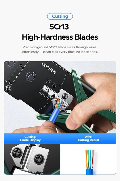 UGREEN RJ45 crimping tool high hardness blades for cutting and stripping Ethernet cable