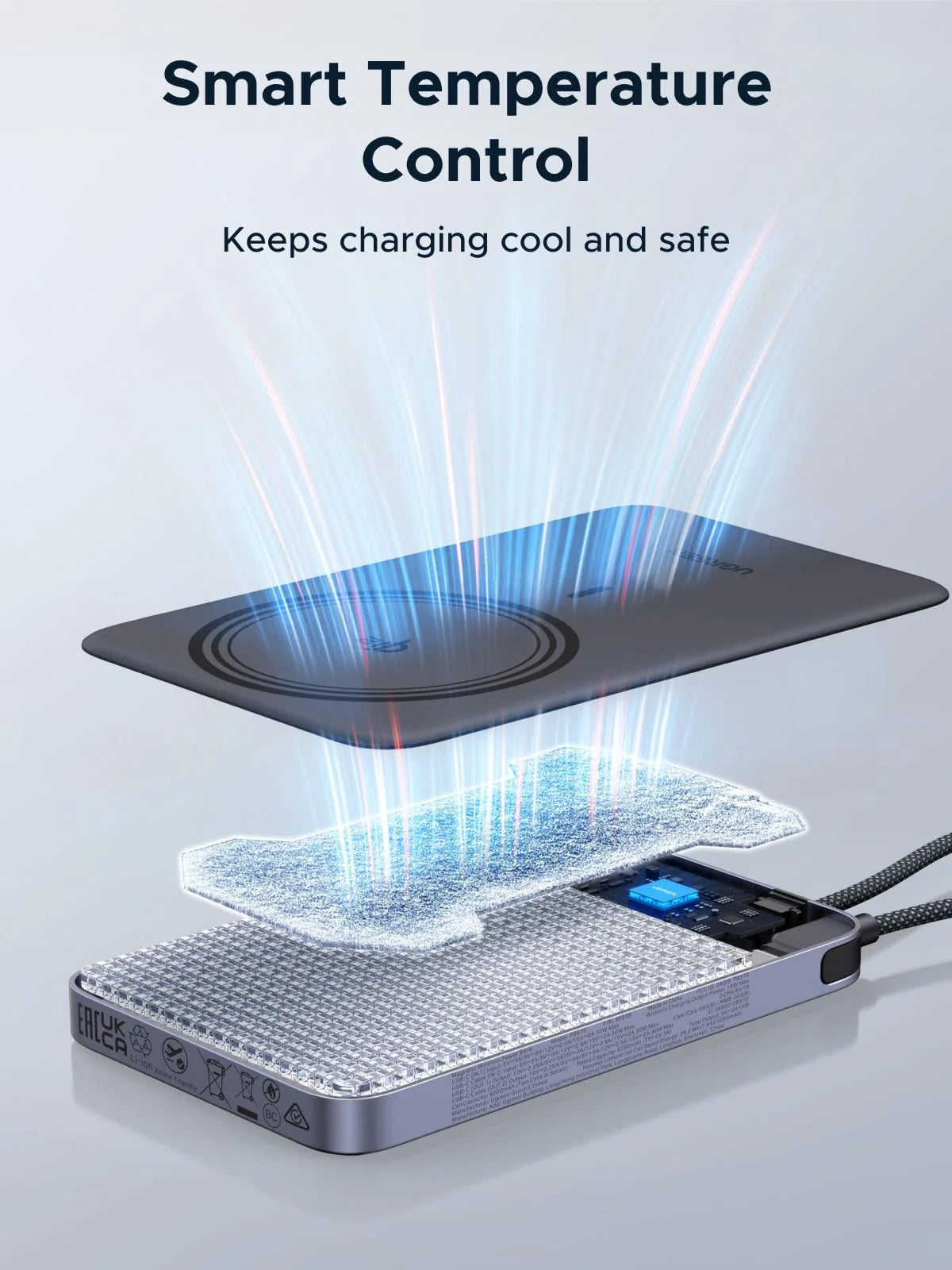 UGREEN MagFlow Air Magnetic Power Bank (10000mAh, Qi2 15W) (75982)