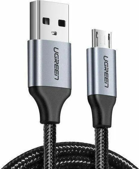 UGREEN 0.25M USB 2.0 A থেকে মাইক্রো USB কেবল নিকেল প্লেটিং অ্যালুমিনিয়াম ব্রেড (60144)