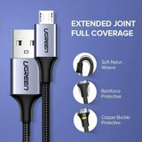 UGREEN 0.25M USB 2.0 A থেকে মাইক্রো USB কেবল নিকেল প্লেটিং অ্যালুমিনিয়াম ব্রেড (60144)