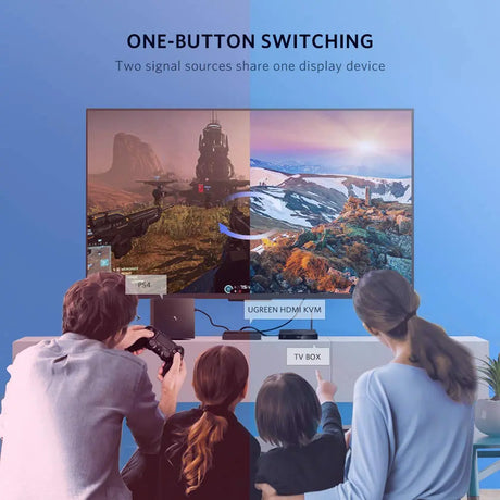 Ugreen 2 In 1 Out KVM Switch 4K HDMI Switcher Box and Extended 4 Ports USB Hub Manual Sharing Box with USB Cables for Computer, PC, Laptop, Desktop, Monitor, TV, Printer, Keyboard, Mouse(50744) - Ugreen India