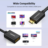 UGREEN Mini HDMI to HDMI Cable Adapter 4K 60Hz Mini HDMI Male to Female Converter Camera Tablet Graphics Card 20137