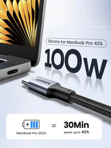 UGREEN 3M USB C to USB C Cable 100W Fast Charge USB C 2.0 5A PD Nylon Braided Compatible for MacBook Pro 2021 iPad Pro Samsung Galaxy S21 S20 Note 20 Dell XPS Pixel (90120) - Ugreen India