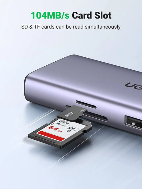 Ugreen 9 In 1 Dual Hdmi USB-C Malfunction Dock With 1*USB 2.0, 2*USB 3.0, 1*RJ45(1000M), 1*USB C PD 60w, 2*Hdmi 4k@60Hz, 1*SD slot, 1*TF slot for MacBook Pro Air, Dell XPS 13, HP, and More (90119) - Ugreen India