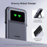 UGREEN 5000mAh Uno Magsafe Power Bank Magnetic 20W Fast Charging with Foldable Stand Emoji TFT Display Power bank for iPhone 16 Pro Max/15 Plus/14/13/12 Series, Black (35605B) Ugreen