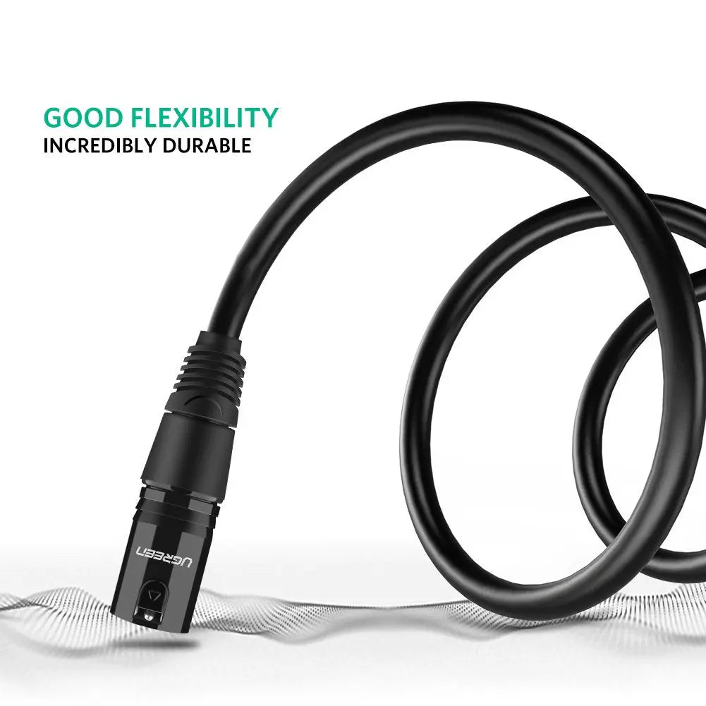 UGREEN 5M XLR Male to Female Microphone Extension Cable 3-Pin Balanced Audio Cord Studio Recording Mixer Amplifier 20712