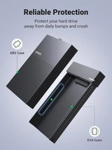 UGREEN 2.5 Inch External Hard Drive Enclosure USB 3.0 USB-C to USB-A Cable Tool-Free SATA SSD HDD Adapter Case (30727)
