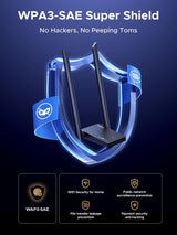 UGREEN AXE5400 Wi-Fi 6E High-Gain USB Adapter Tri-Band Speed, WPA3 security, Soft AP Mode For Windows(75917)