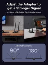 UGREEN AXE5400 Wi-Fi 6E High-Gain USB Adapter Tri-Band Speed, WPA3 security, Soft AP Mode For Windows(75917)