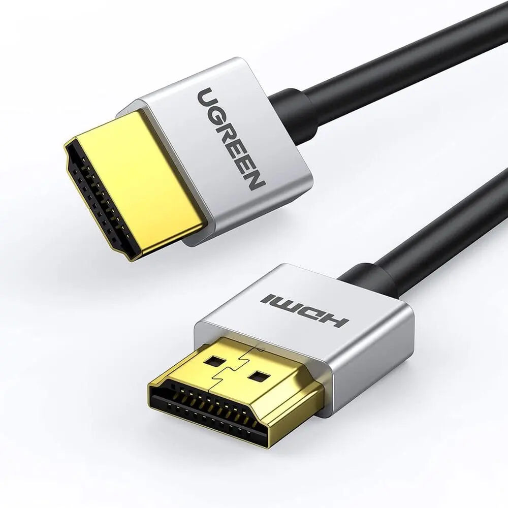 UGREEN 1m HDMI 2.0 Male to Male Zinc Alloy Case Cable Support 4k@60Hz/18Gbps/HDR/3D/Ethernet  Compatible with PS5/PS4/3, Xbox, Nintendo Switch, Apple TV, Fire TV, etc.- Silver/Black (30476) - Ugreen India