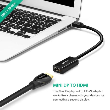 UGREEN Mini DisplayPort Male to Hdmi Female Adapter Thunderbolt 2.0 to Hdmi Adapter Suitable for Apple MacBook Pro MacBook Air, Microsoft Surface Pro 4 Pro 3, Google Chromebook ,Black (10461) Ugreen India