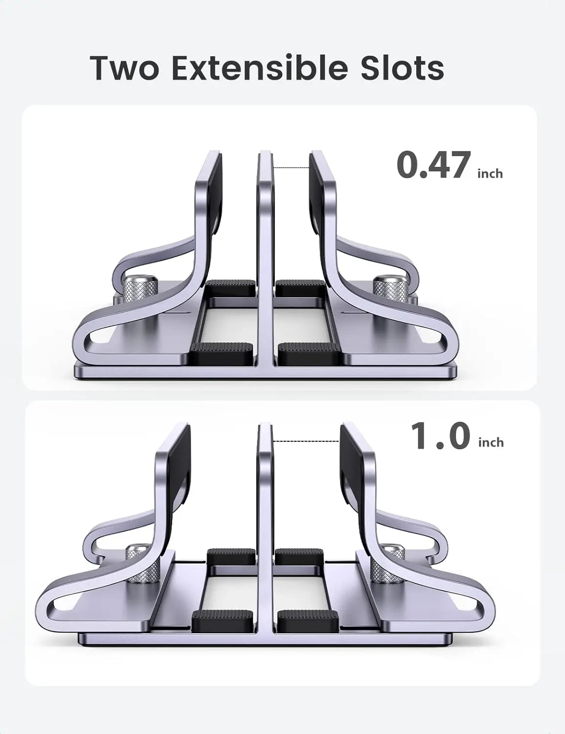 UGREEN Vertical Laptop Stand for Desk Dual Slot Laptop Stand Holder Adjustable Dock Aluminum Desktop Stand Compatible for MacBook Air Pro, Microsoft Surface Laptop 4, LG Gram 17, Lenovo Yoga 7i, Grey (60643) - Ugreen India