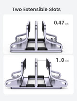 UGREEN Vertical Laptop Stand for Desk Dual Slot Laptop Stand Holder Adjustable Dock Aluminum Desktop Stand Compatible for MacBook Air Pro, Microsoft Surface Laptop 4, LG Gram 17, Lenovo Yoga 7i, Grey (60643) - Ugreen India