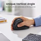 UGREEN Vertical Ergonomic Mouse Wireless (Bluetooth 5.0+2.4G) with 5 Buttons, 1000/16000/2000/4000 DPI, Prevention of Mouse Arm Compatible with PC/Laptop/Tablet, Black (25444) - Ugreen India