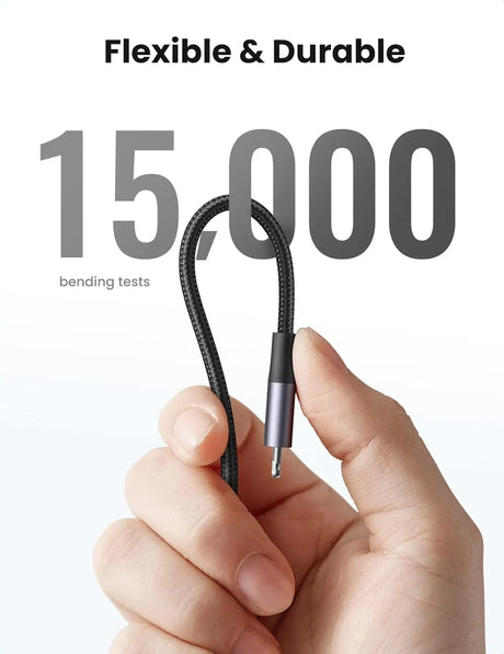 UGREEN 3.3Ft/1M Mfi-Certified Usb Type C To Lightning Nylon Braided Fast Charging Cable With Power Delivery For Tablet, Personal Computer, Laptop, Smartphone - Space Gray(60759) - Ugreen India
