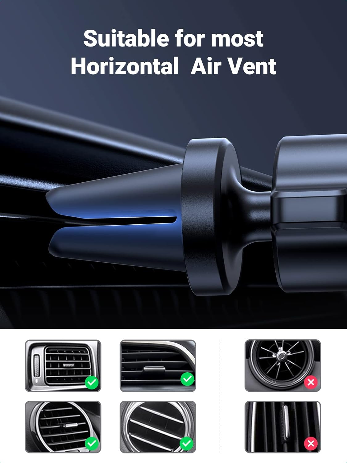 UGREEN Gravity Air Vent Auto Lock Car Phone Holder, Mobile Stand Adjustable Mount Super Stable Cradle Compatible with iPhone 13 Pro Max 12 11 XS XR 8 SE 3 Galaxy S21 FE S10 S9 A71 Huawei P40 Redmi 10(50564)