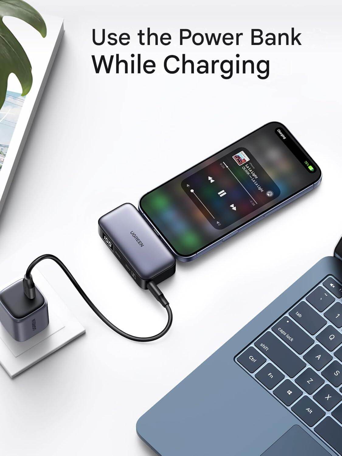 UGREEN PB503 22.5W fast charging power bank with digital battery display