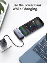 UGREEN 5000mAh Power Bank Built-in USB C Port, Portable Charger 22.5W Fast Charging with Stand, LED Display, Portable Battery Compatible with iPhone 15 iPad Pro Galaxy Pixel Black(35338)