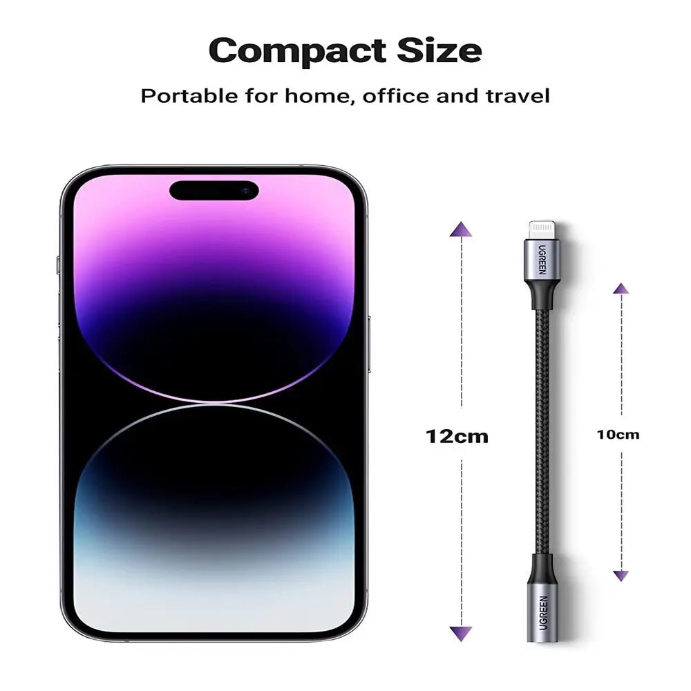 UGREEN Lightning to 3.5mm Headphone Adapter MFi Certified Aluminum Shell iPhone 11 Pro Max X XR XS 7 8 Plus 30756