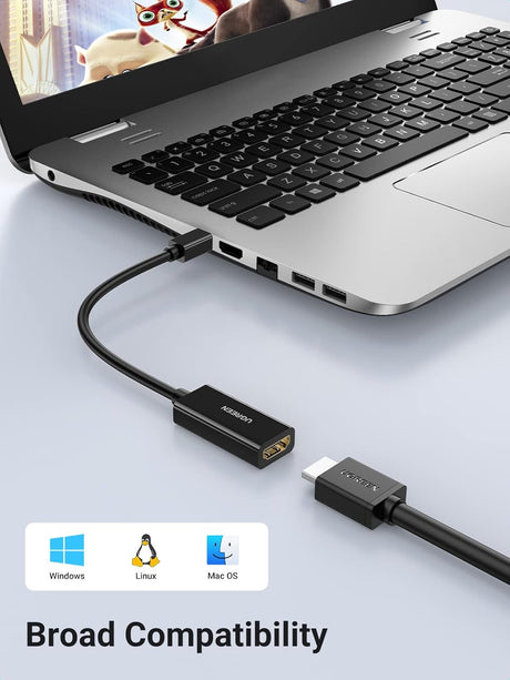 UGREEN Mini DisplayPort to HDMI Female Adapter Thunderbolt 2.0 4K Adapter Cable Suitable for MacBook Pro MacBook Air iMac Surface Book Pro 3 4 5 Thinkpad Google Pixel Chromebook - Black (40360) Ugreen