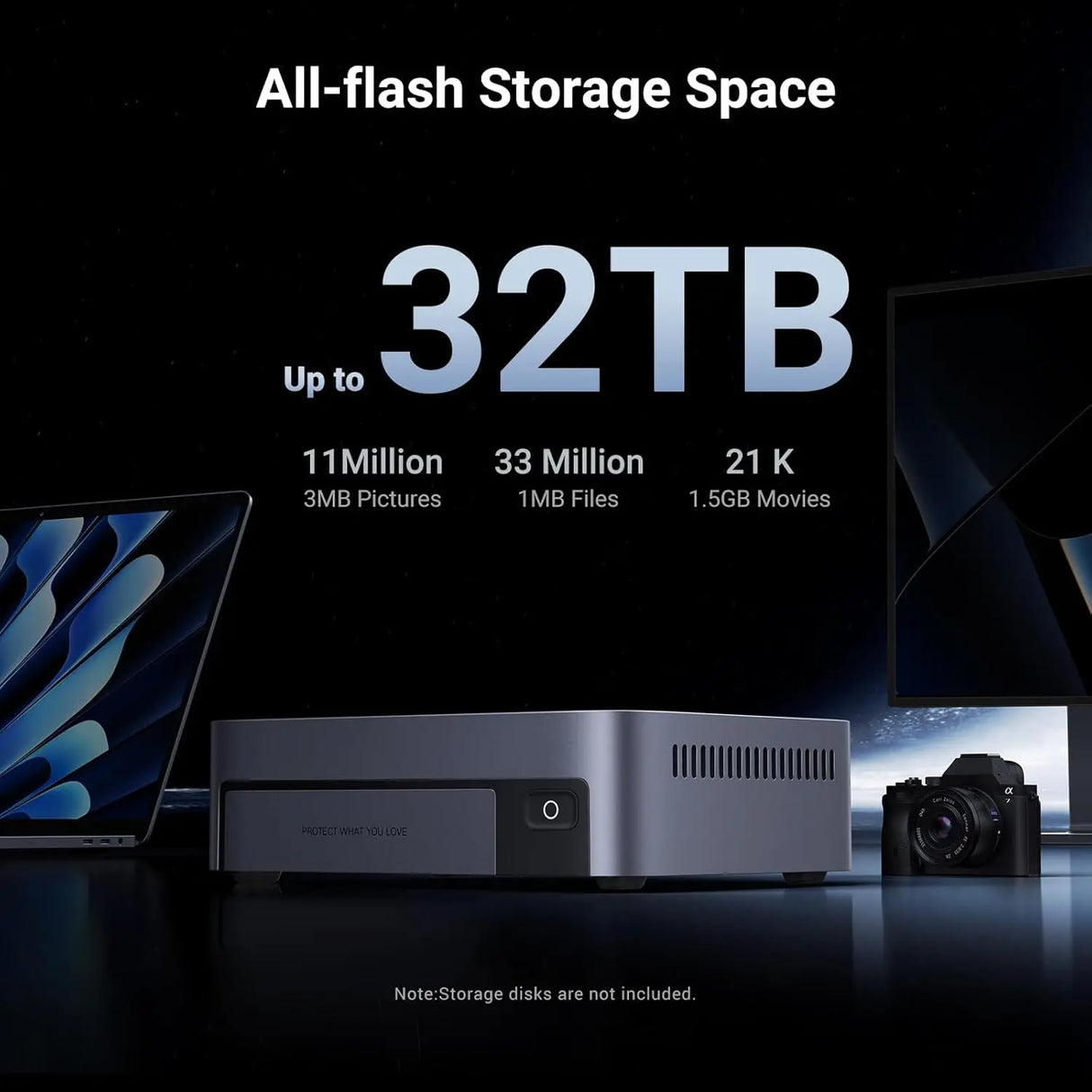 UGREEN NASync DXP480T Plus 4-Bay All-Flash SSD NAS Intel i5 1235u 10-Core 8GB DDR5 128G SSD 10GbE WiFi6 8K HDMI (25892)
