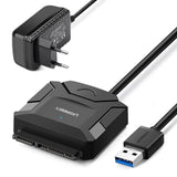 UGREEN USB 3.0 SATA Adapter Cable 5Gbps External Hard Drive Converter 2.5" 3.5" HDD SSD 12V Power Supply (20611)