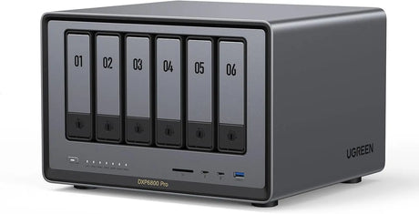 UGREEN NASync DXP6800 Pro 6-Bay Desktop NAS, Intel i5 1235u 10-Core CPU, 8GB DDR5 RAM, 128G SSD, 2 * 10GbE, 2 * M.2 NVMe Slots, 8K HDMI, 2 * TBT4, Network Attached Storage, Diskless (25897) Ugreen