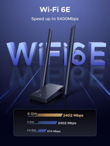 UGREEN AXE5400 Wi-Fi 6E High-Gain USB Adapter Tri-Band Speed, WPA3 security, Soft AP Mode For Windows(75917)