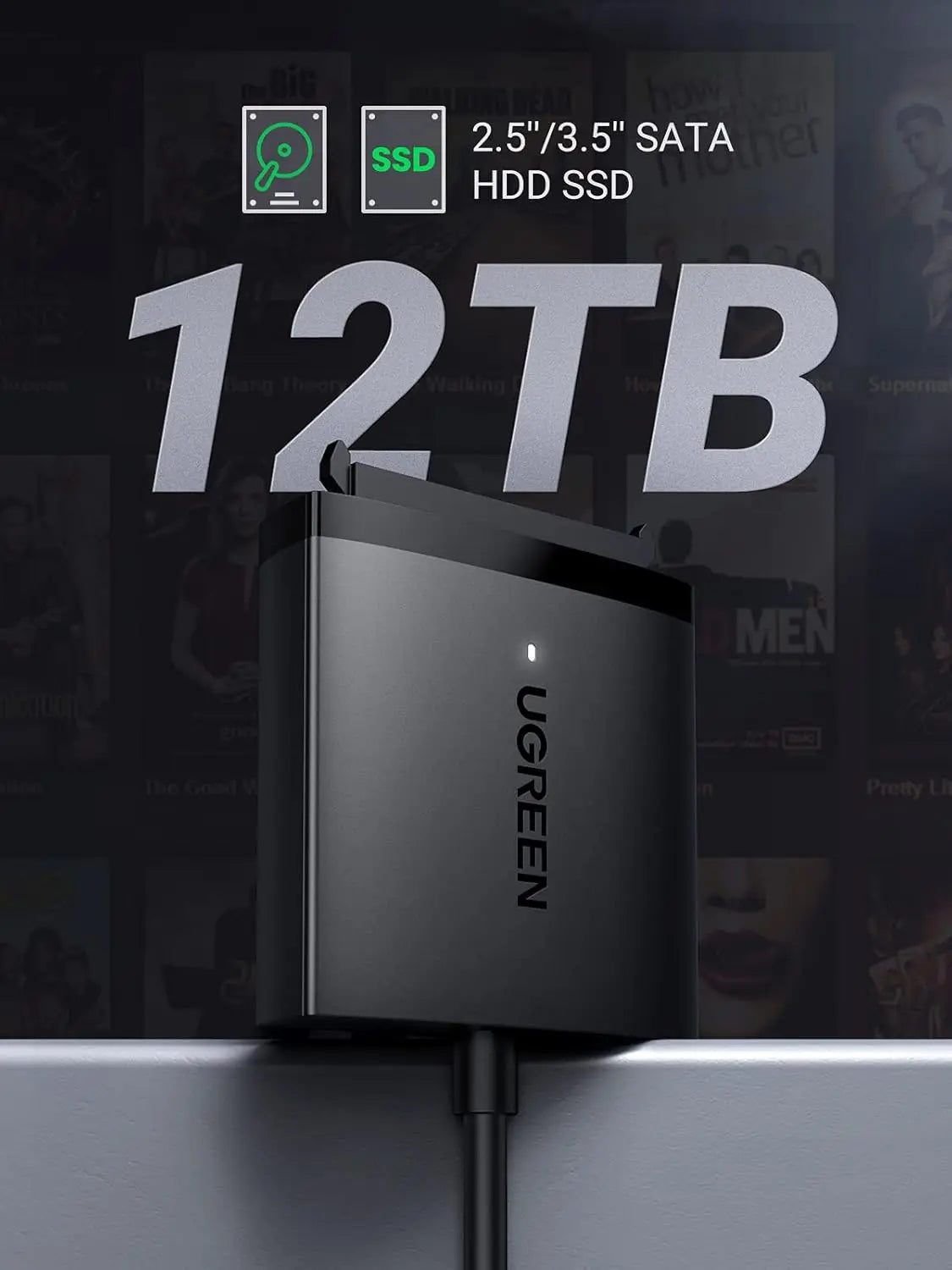 UGREEN SATA to USB 3.0 Adapter Cable UASP SATA III Converter 2.5" 3.5" Hard Drive HDD SSD External Disk 5Gbps (60561)