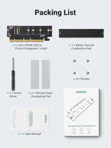 UGREEN NVMe PCIe অ্যাডাপ্টার PCle Gen4 x16 থেকে M.2 এক্সপ্যানশন কার্ড M.2 SSD থেকে PCIe 4.0 X16/X8/X4 কার্ড হিটসিঙ্ক M.2 PCIe কনভার্টার সহ থান্ডারবোল্ট 3 (30715) এর সাথে সামঞ্জস্যপূর্ণ