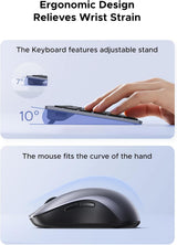 UGREEN 85513 Wireless Keyboard & Mouse Combo, 99-Key Bluetooth 5.4 / 2.4GHz Rechargeable Keyboard with Silent Mouse