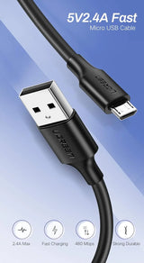UGREEN 2M USB-A to Micro USB Cable USB 2.0 Data Sync Charging Cord Nickel Plated Android PS4 Controller Camera 60138