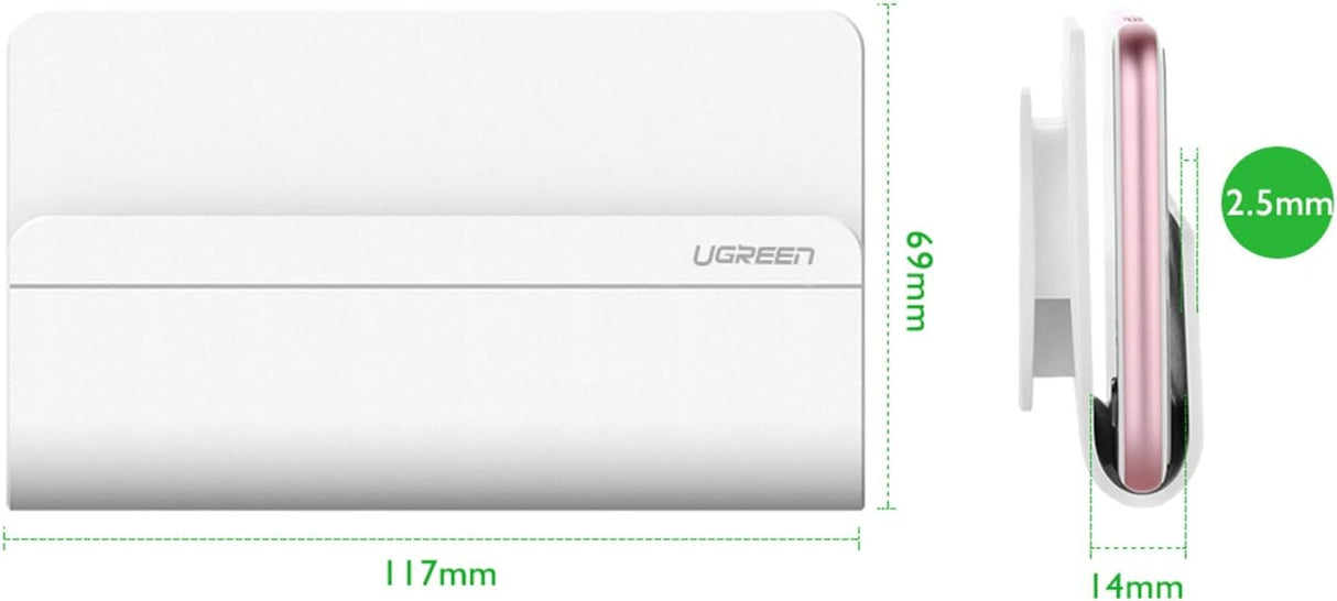 UGREEN Wall Mount Phone Holder – White | Adhesive Wall Charging Dock(30394)